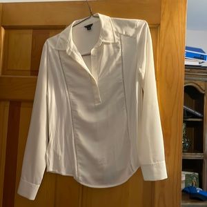 Ann Taylor off white 3/4 button dress top for women